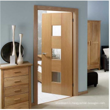 Modern wooden doors with glass